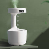 Bedroom Anti-Gravity Humidifier With Clock | Water Drop Backflow Aroma Diffuser Large Capacity Office Bedroom | Mute Heavy Fog Household Sprayer