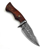 Hand Made Damascus Fixed Blade Hunting Knife with Sheath | Camping Knife | Skinning Knife