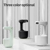 Bedroom Anti-Gravity Humidifier With Clock | Water Drop Backflow Aroma Diffuser Large Capacity Office Bedroom | Mute Heavy Fog Household Sprayer