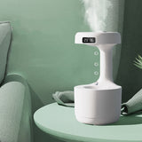 Bedroom Anti-Gravity Humidifier With Clock | Water Drop Backflow Aroma Diffuser Large Capacity Office Bedroom | Mute Heavy Fog Household Sprayer