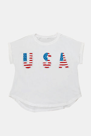 USA Round Neck Short Sleeve T-Shirt