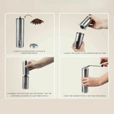 Portable Manual Coffee Grinder Stainless Steel with Hand crank