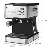 Geek Chef Espresso Machine | Espresso & Cappuccino Latte Maker 20 Bar Coffee Machine Compatible With ESE POD Capsules Filter & Milk Frother Steam Wand, 950W, 1.5L Water Tank