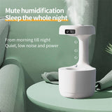 Bedroom Anti-Gravity Humidifier With Clock | Water Drop Backflow Aroma Diffuser Large Capacity Office Bedroom | Mute Heavy Fog Household Sprayer