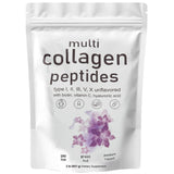 Multi Collagen Peptides Powder, 16 Oz (1 lb) | Hydrolyzed Protein Peptides Type I,II,III,V,X With Hyaluronic Acid | Biotin | Vitamin C | Unflavored | Keto & Paleo Friendly | Ez Mix In Drinks