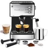 Geek Chef Espresso Machine | Espresso & Cappuccino Latte Maker 20 Bar Coffee Machine Compatible With ESE POD Capsules Filter & Milk Frother Steam Wand, 950W, 1.5L Water Tank