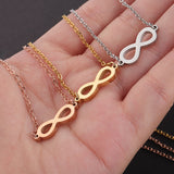 Stainless Steel Mirror Pendant Infinite European And American Style 8 Character Infinity Symbol Shape Necklace