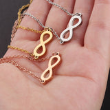 Stainless Steel Mirror Pendant Infinite European And American Style 8 Character Infinity Symbol Shape Necklace