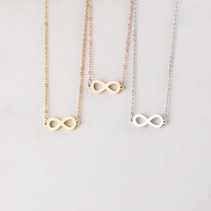 Stainless Steel Mirror Pendant Infinite European And American Style 8 Character Infinity Symbol Shape Necklace