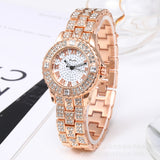 Full Diamond Roman Face Women's Watch Foreign Trade Suit Gift Steel Belt Watch Women's Bracelet Watch Fashion All-match Fashion Watch Gift