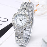 Full Diamond Roman Face Women's Watch Foreign Trade Suit Gift Steel Belt Watch Women's Bracelet Watch Fashion All-match Fashion Watch Gift