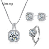 Square Jewelry Set Diy Korean Version Shiny Zircon Square Diamond SetPersonalized Micro-set Jewelry