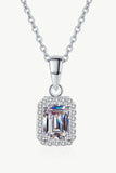 Square Moissanite Pendant Chain Necklace