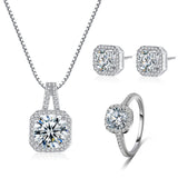 Square Jewelry Set Diy Korean Version Shiny Zircon Square Diamond SetPersonalized Micro-set Jewelry