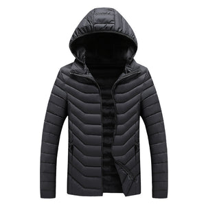 Hooded Padded Winter Jacket Slim Fit Imitation Down Padded Jacket Thick Mens Autumn And Winter