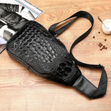 Men's Chest Bag Crocodile Pattern Men's Bag Men's Casual Shoulder Messenger Tide Bag Letter Bag Crocodile Head Bag