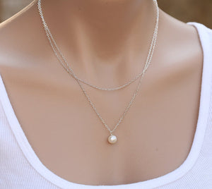 Street Shooting Simple Double Layer Pearl Necklace Necklace