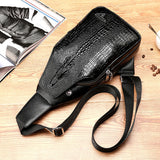 Men's Chest Bag Crocodile Pattern Men's Bag Men's Casual Shoulder Messenger Tide Bag Letter Bag Crocodile Head Bag