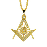 Hot Selling Hip-hop Necklaces Around Europe And The United States Freemasonry Hollow Diamond-encrusted Alloy Pendants