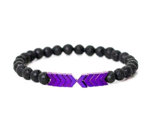 Purple Arrow Men and Women Natural Stone Bracelet Volcanic Stone Magnet Bracelet - Unbeatable_Sale