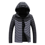 Hooded Padded Winter Jacket Slim Fit Imitation Down Padded Jacket Thick Mens Autumn And Winter