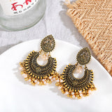 Hot Sale Indian Classic Retro Bell Earrings Exaggerated Creative Millet Beads Tassel Earrings Earrings