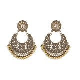 Exaggerated Palace Style Alloy Fan-shaped Earrings Jewelry Niche Design Sense Travel Photo Gift Earrings