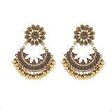 Exaggerated Palace Style Alloy Fan-shaped Earrings Jewelry Niche Design Sense Travel Photo Gift Earrings