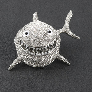 New Fashion Big Shark Necklace Ins Wind Cuban Chain Retro Tide Accessories Personality Pendant Tennis Chain