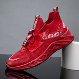 Cross-border Foreign Trade Men's Shoes 2022 New Men's Sports Shoes Flying Woven Breathable Red Blade Shoes Comfortable Trendy Men's Shoes