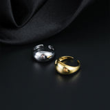 S925 Silver Simple Glossy Open Ring Female Korean All-match Niche Temperament Personality Fashion Ring