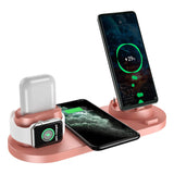 New Multifunctional 6-in-1 Wireless Charger For Apple Watch Headphones Mobile Phone Holder Wireless Fast Charge