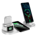 New Multifunctional 6-in-1 Wireless Charger For Apple Watch Headphones Mobile Phone Holder Wireless Fast Charge