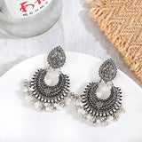 Hot Sale Indian Classic Retro Bell Earrings Exaggerated Creative Millet Beads Tassel Earrings Earrings