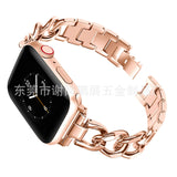 Suitable For Apple Applewatch3/5/6/7 Generation Apple Xiaoxiang Style Single Row Chain Denim Chain Metal Strap