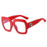 L97394 New Large Frame Anti-blue Light Glasses Plain Face Thin Frame Ins Trend Flat Mirror Female Eyes