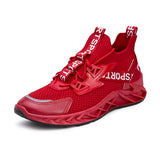 Cross-border Foreign Trade Men's Shoes 2022 New Men's Sports Shoes Flying Woven Breathable Red Blade Shoes Comfortable Trendy Men's Shoes