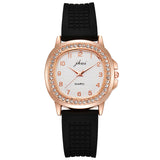 Women's Square Silicone Strap Digital Grid Dial Quartz Watch Fashion Trend Ladies Watch