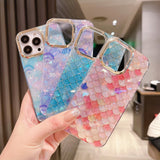 JT Is Suitable For IPhone14 PRO Electroplating Fish Scale Pattern Apple 13/12pro Max Double-sided Film Mobile Phone Case