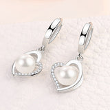 Pearl Earrings Heart Shaped Geometry Dongdaemun Women's Tassel Hollow Heart Shaped Earrings Korean Earrings New