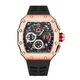 Men's Quartz Watch Hollow Barrel Shape Multi-function Six-Hand Chronograph Men's Watch