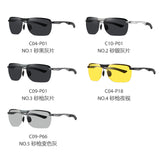 New Aluminum-magnesium Sunglasses 6303 Men's Half-frame Polarizer Photosensitive Color-changing Sunglasses Driver Driving Anti-high Beam