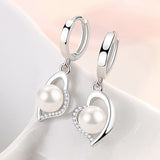 Pearl Earrings Heart Shaped Geometry Dongdaemun Women's Tassel Hollow Heart Shaped Earrings Korean Earrings New