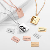 Customized Love Letter Envelope Pendant Necklace