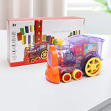 Baby Toys Domino Car Puzzle Automatic Release Licensing Electric Building Blocks Small Train Toy - Unbeatable_Sale