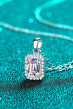 Square Moissanite Pendant Chain Necklace