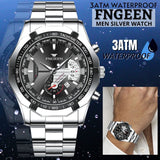 Classic Silver Watch For Men Quartz Analog Wristwatch Stainless Steel Business